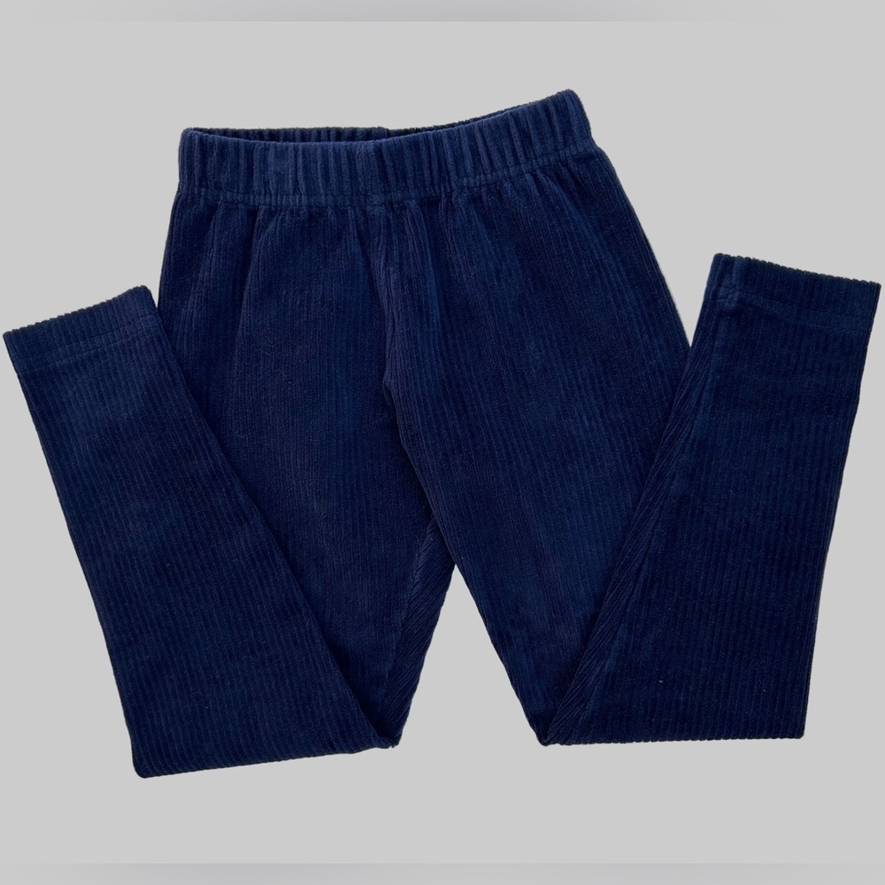 Hanna Andersson Navy Ribbed Velour Leggings 5T